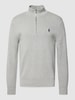 Polo Ralph Lauren Strickpullover mit Label-Stitching Hellgrau meliert