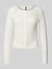 Pieces Slim fit gebreid jack van puur katoen, model 'MARIE' Offwhite