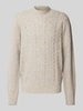 Fynch-Hatton Wollpullover mit Zopfmuster und Alpaka-Anteil Offwhite