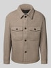 SELECTED HOMME Regular fit wollen jack met platte kraag, model 'MITCH' Taupe