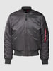 Alpha Industries Bomberjacke mit Label-Detail Dunkelgrau