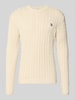 REVIEW Slim Fit Strickpullover reine Baumwolle Ecru