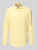 Jake*s Slim Fit Freizeithemd aus Leinen-Baumwoll-Mix Gelb