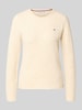 Tommy Hilfiger Slim fit gebreide pullover van zuivere wol Zand