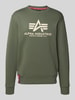Alpha Industries Sweatshirt mit Label-Print Oliv
