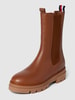 Tommy Hilfiger Chelsea Boots aus Leder Modell 'MONOCHROMATIC' Cognac