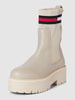 Tommy Jeans Chelsea boots van leermix met labeldetail Beige