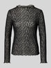 ONLY Regular Fit Langarmshirt mit transparentem Mesh-Look Black