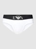 Emporio Armani Slip met labelprint, model 'SHINY BIG LOGO' Wit