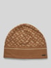 BOSS Beanie mit Label-Applikation Modell 'Lendia' Beige