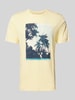 Tom Tailor T-shirt met motiefprint Lichtgeel