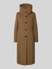 Milo Coats Lange jas met opstaande kraag, model 'STACY' Taupe