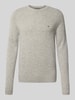 Tommy Hilfiger Regular Fit Strickpullover aus feinster Wolle  Hellgrau