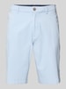 bugatti Regular fit korte chino met ceintuurlussen, model 'Flat' Lichtblauw