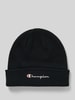 CHAMPION Czapka beanie z szerokim brzegiem i wyhaftowanym logo Czarny