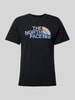 The North Face T-shirt met labelprint, model 'MOUNTAIN LINE' Zwart