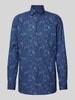 OLYMP Modern fit zakelijk overhemd met paisleymotief, model 'GLOBAL KENT' Marineblauw