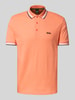 BOSS Green Regular fit poloshirt met labelstitching, model 'PADDY' Lichtrood