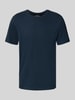 Superdry T-shirt met geribde ronde hals Donkerblauw
