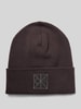 CK Calvin Klein Mütze aus Viskose-Mix mit Logo-Patch Modell 'Bea' BLACK