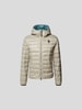 Blauer USA Daunenjacke mit Kapuze Silber