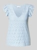 Vila Blusentop mit Lochstickerei Modell 'AMALINA' Hellblau