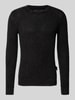 Replay Gebreide pullover met labeldetail Zwart