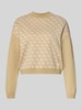 Guess Korte gebreide pullover met ronde hals Beige