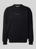 CARLO COLUCCI Sweatshirt mit Label-Print und -Badge Black