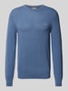 Gant Strickpullover mit Label-Stitching Modell 'PIQUE' Jeansblau Melange