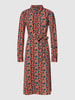 Pieces Blusenkleid mit Allover-Muster Bordeaux Rot
