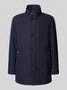 BOSS Regular fit wollen lange jas met opbergbare capuchon, model 'CAMRON' Marineblauw