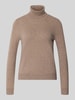 Christian Berg Woman Regular Fit Rollkragenpullover aus reinem Kaschmir Mud Melange