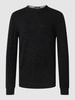 Christian Berg Men Pullover met wol in effen design Marineblauw