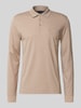 Christian Berg Men Regular fit poloshirt in design met lange mouwen Camel