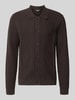 CINQUE Strickjacke mit Strukturmuster Modell 'YARO' Mittelbraun