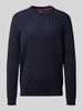 Christian Berg Men Gebreide pullover met ribboorden Marineblauw