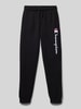 CHAMPION Sweatpants mit Logo-Stitching Black