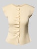 SUNCOO PARIS Strickweste mit Raffungen Modell 'PAGNI' Weiss