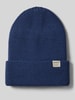 Barts Muts met omslag en labeldetail, model 'KINABALU' Jeansblauw