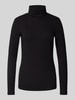 Marc O'Polo Schmal geschnittenes Langarmshirt mit Rollkragen aus geripptem Jersey Black