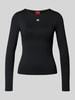 HUGO Slim fit shirt met lange mouwen van elastische jersey, model 'DASIIA' Zwart