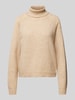 Pieces Regular Fit Rollkragenpullover mit langen Raglanärmeln Modell 'JULIANA' Beige