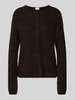 ICHI Kurtka z dzianiny z okrągłym dekoltem model ‘KAMARA’ Ciemnobrązowy