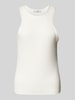 Mango Tanktop mit Feinripp Modell 'BALI' Weiss