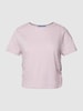 QS Cropped T-Shirt mit seitlichen Raffungen Flieder