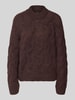 VERO MODA Regular fit pullover met ronde hals model 'MAYBE' Chocoladebruin