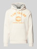 Tom Tailor Regular fit hoodie van katoenmix met logoprint Offwhite