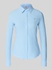 Tommy Hilfiger Shaped fit overhemdblouse van katoenmix Lichtblauw