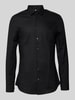 Jake*s Super Slim Fit Businesshemd aus Popeline Black